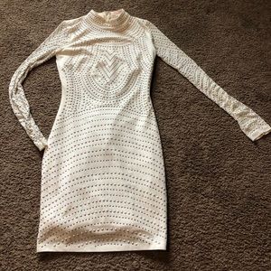 All white bedazzled dress
